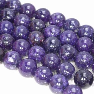 15mm Genuine Purple Lepidolite Gemstone Grade Aaa Round Loose Beads 7 Inch Half Strand (80003781-b93)