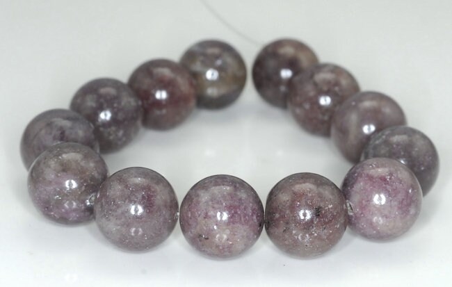 16mm Lavender Purple Lepidolite Gemstone Grade A Round Loose Beads 8 Inch Half Strand (90187976-667)