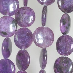16mm Purple Lepidolite Gemstone Grade Aa Flat Round Loose Beads 15.5 Inch Full Strand (90188269-657)
