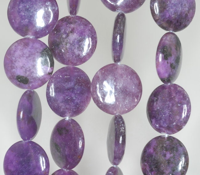16mm Purple Lepidolite Gemstone Grade Aa Flat Round Loose Beads 15.5 Inch Full Strand (90188269-657)