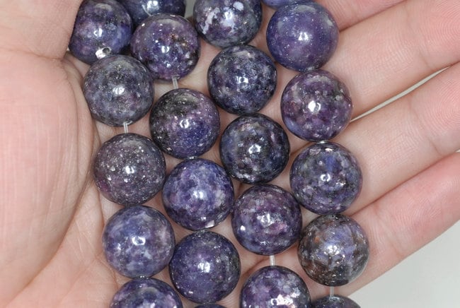 16mm Purple Lepidolite Gemstone Grade Aa Round Loose Beads 8 Inch Half Strand (90187978-667)