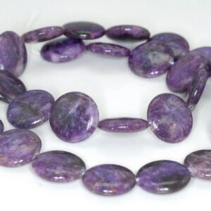 18mm Light Purple Lepidolite Gemstone Grade A Flat Round Loose Beads 15.5 Inch Full Strand (90188270-657)