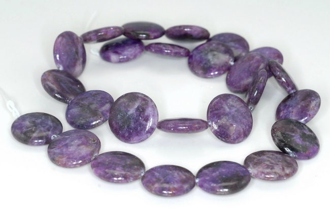 18mm Light Purple Lepidolite Gemstone Grade A Flat Round Loose Beads 15.5 Inch Full Strand (90188270-657)