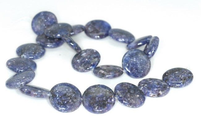 20mm Purple Blue Lepidolite Gemstone Grade Aa Flat Round Loose Beads 16 Inch Full Strand (90188323-658)