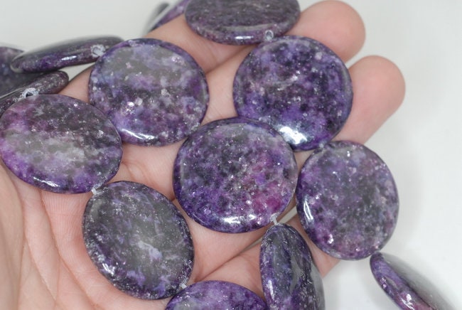 25mm Purple Lepidolite Gemstone Grade Aa Flat Round Loose Beads 7.5 Inch Half Strand (90188047-705b) 25mm Purple Lepidolite Gemstone Grade Aa Flat Round Loose Beads 7.5 Inch Half Strand (90188047-705b)