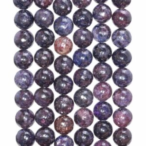 7-8MM Genuine Purple Lepidolite Gemstone Grade AA Round Loose Beads 7 inch Half Strand (80003776-B93)