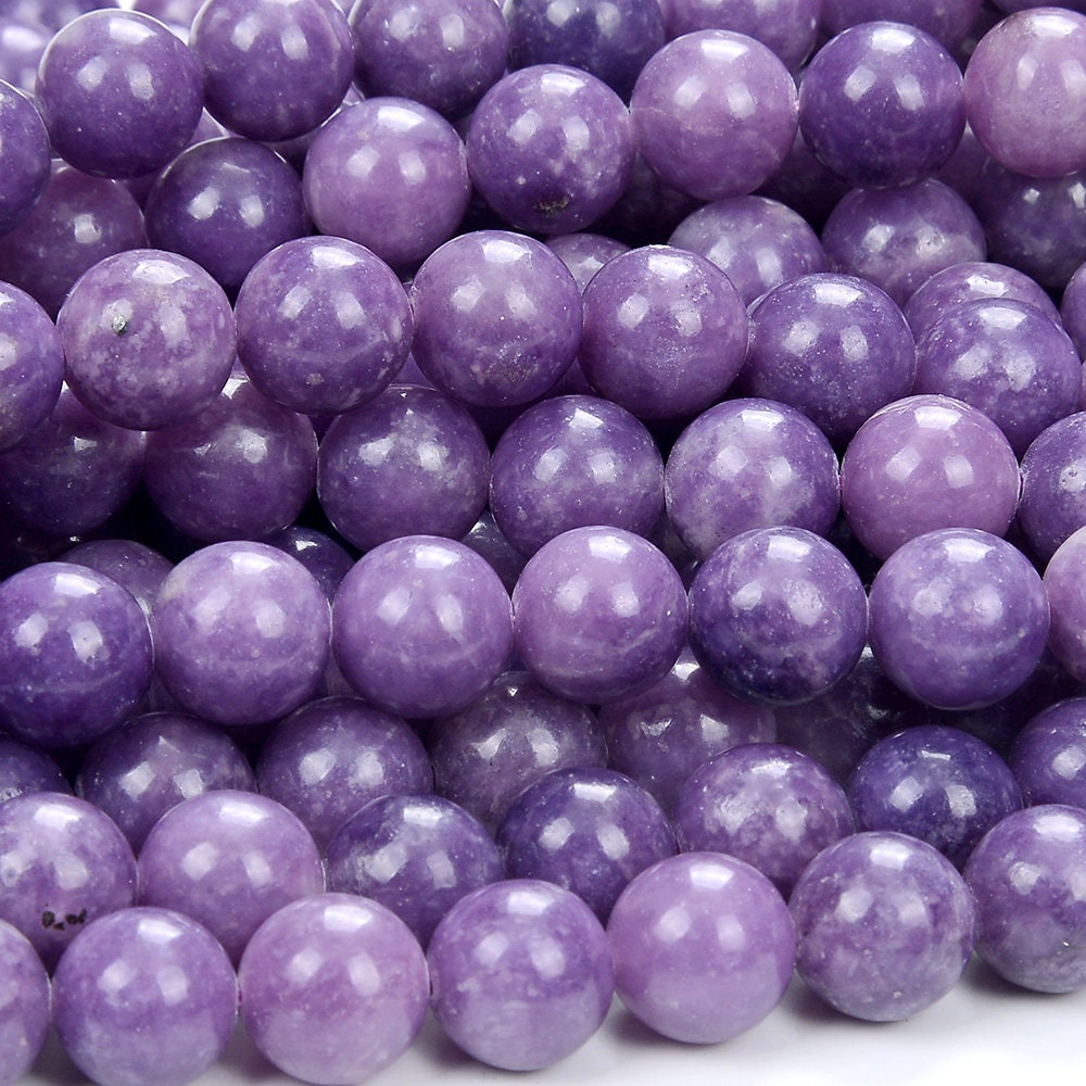 Natural Lepidolite Gemstone Round 6mm 10mm Loose Beads (d399) Natural Lepidolite Gemstone Round 6mm 10mm Loose Beads (d399)