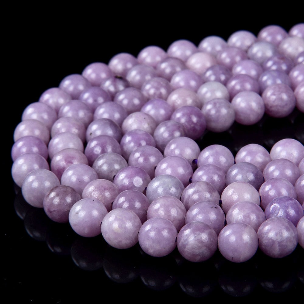 Natural Lilac Lepidolite Gemstone Grade Aaa Round 6mm 8mm Loose Beads (d98)