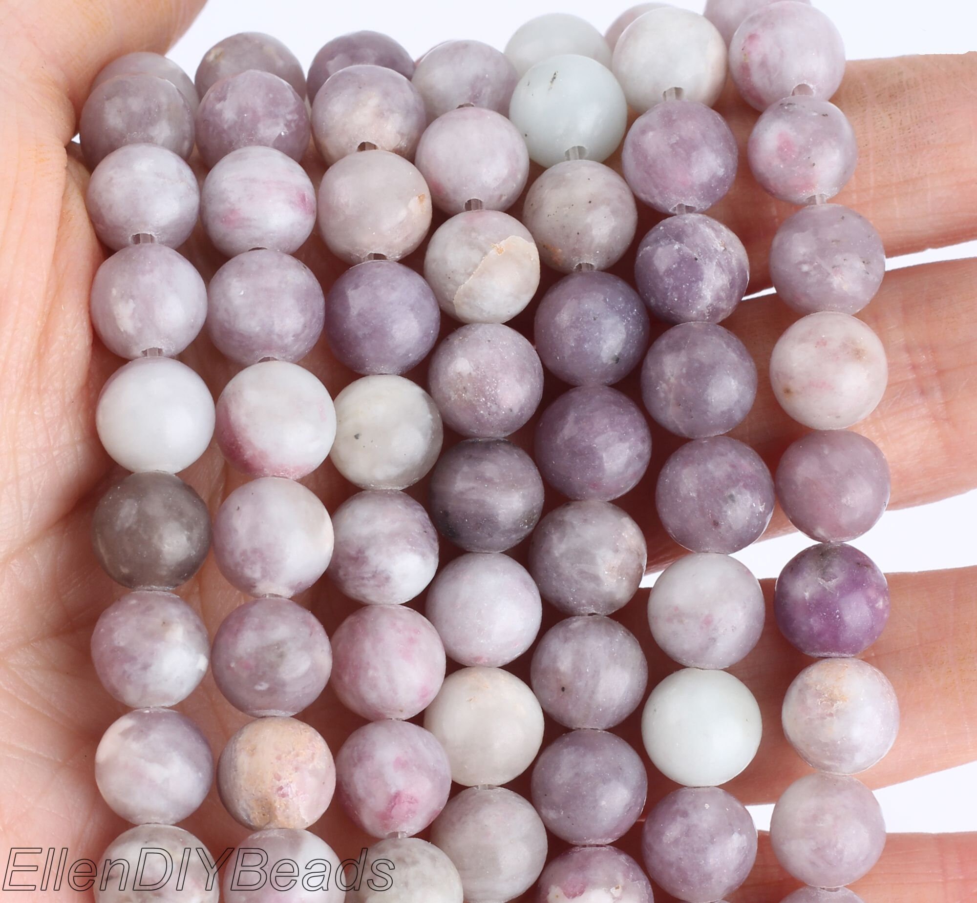 Round Smooth Lilac Beads, African Lilac Gemstone Beads, Light Purple Beads, Lilac Lepidolite Beads, Wholesale Loose Beads--15inches--stn0045