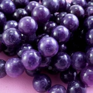 Violet Lepidolite Beads (round)(smooth)(4mm)(6mm)(8mm)(10mm)(16"strand)