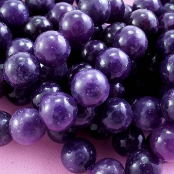 Violet Lepidolite Beads (round)(smooth)(4mm)(6mm)(8mm)(10mm)(16"strand)