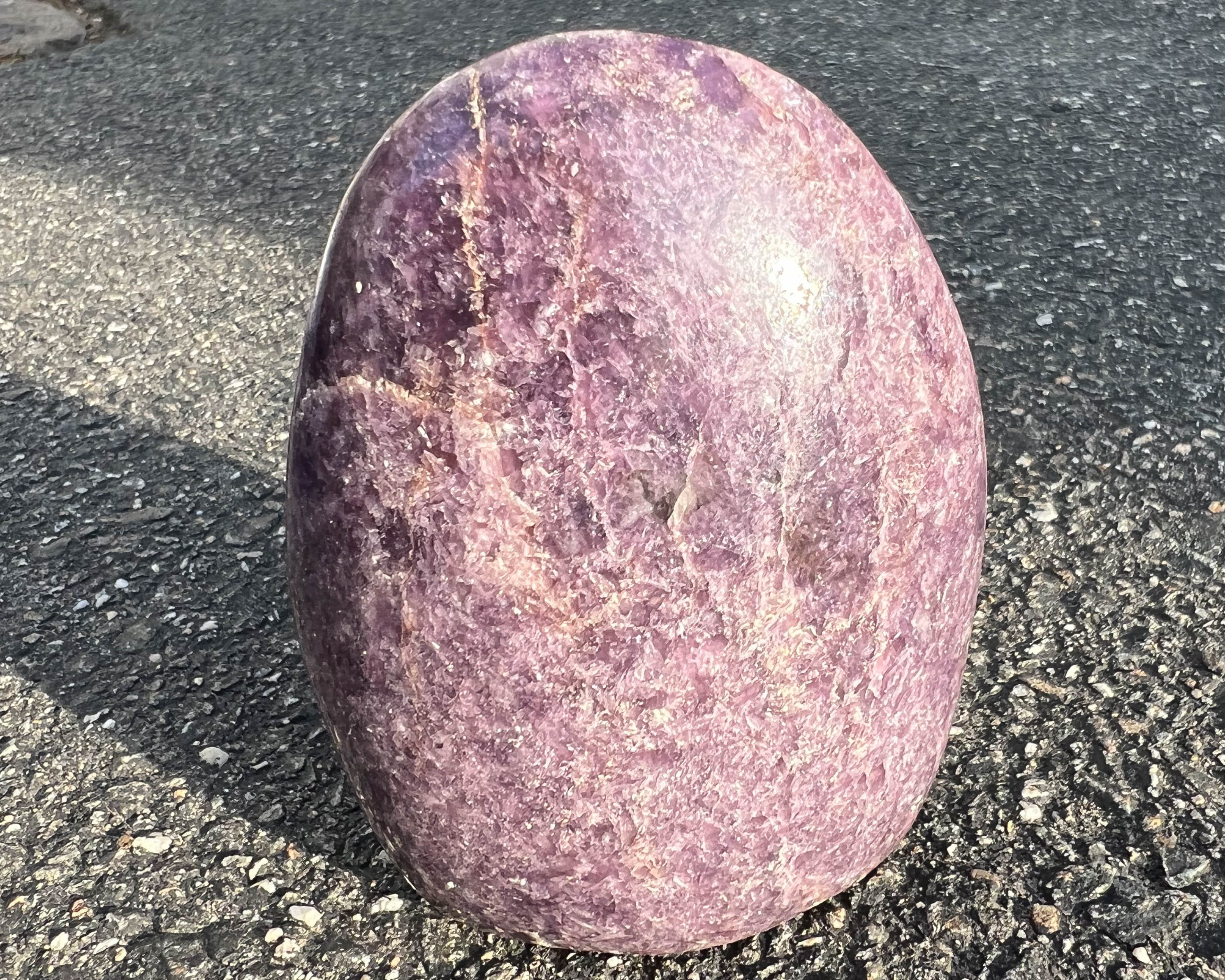 3.8" Sparkly Lepidolite Freeform, Display Crystal, Purple Lithium Mica, Polished Crystal For Anxiety, Home Decor, Birthday  #1