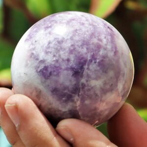 50MM Lavender Lepidolite Sphere: Spiritual Healing Crystal Gemstone 50MM Lavender Lepidolite Sphere: Spiritual Healing Crystal Gemstone