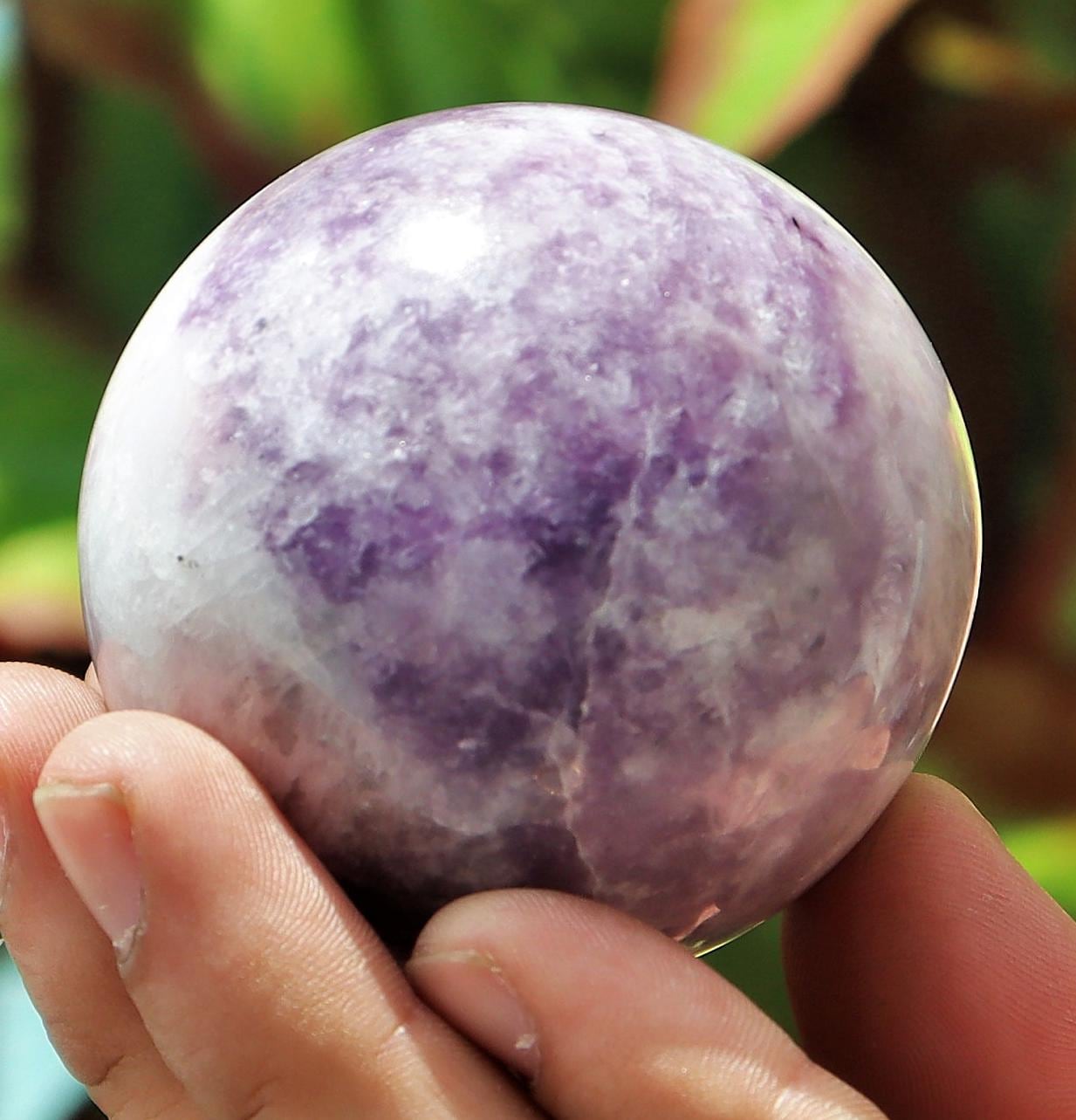 50mm Lavender Lepidolite Sphere: Spiritual Healing Crystal Gemstone