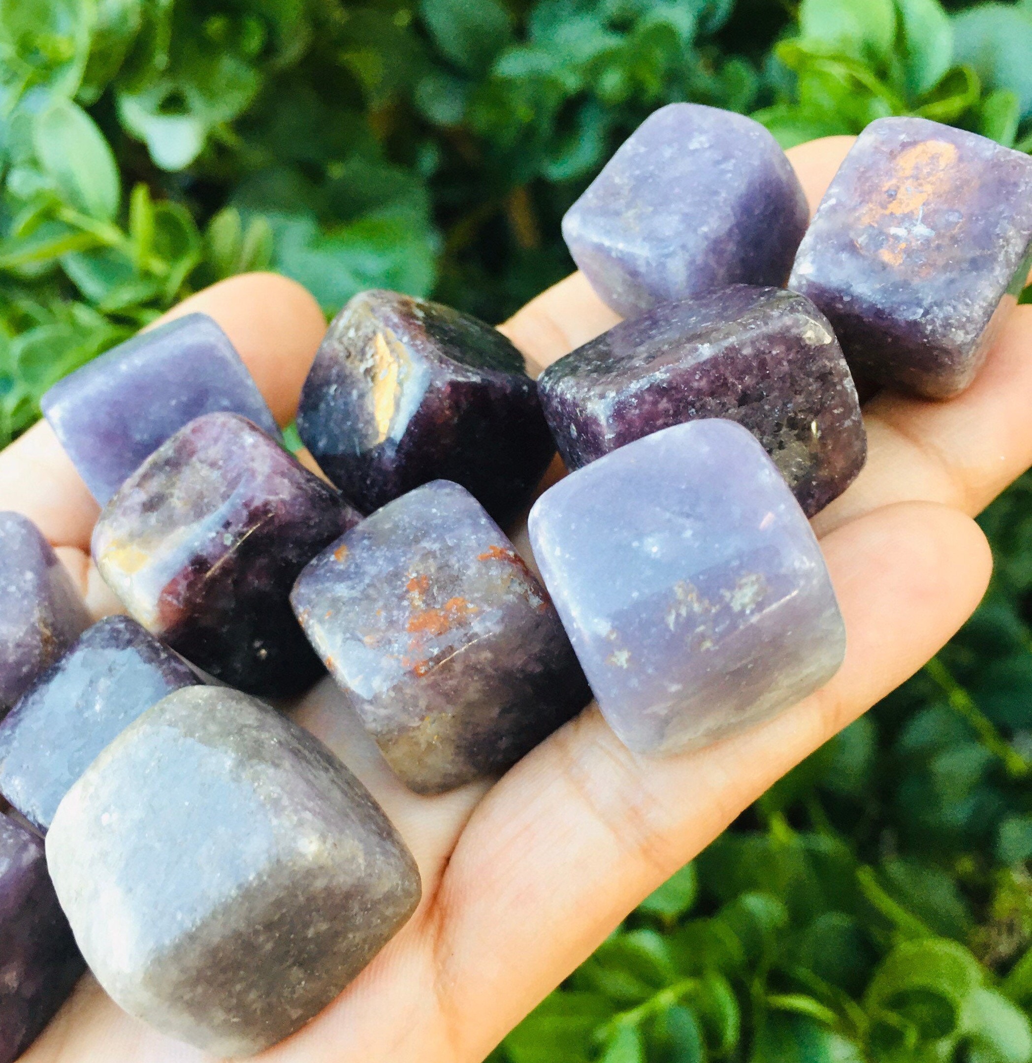 Lepidolite Crystal Cube: Polished Purple Stone (20-35mm)