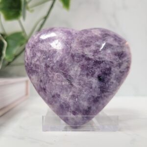 Lepidolite Crystal Heart • Ethically Sourced Lepidolite Crystal Heart • Ethically Sourced