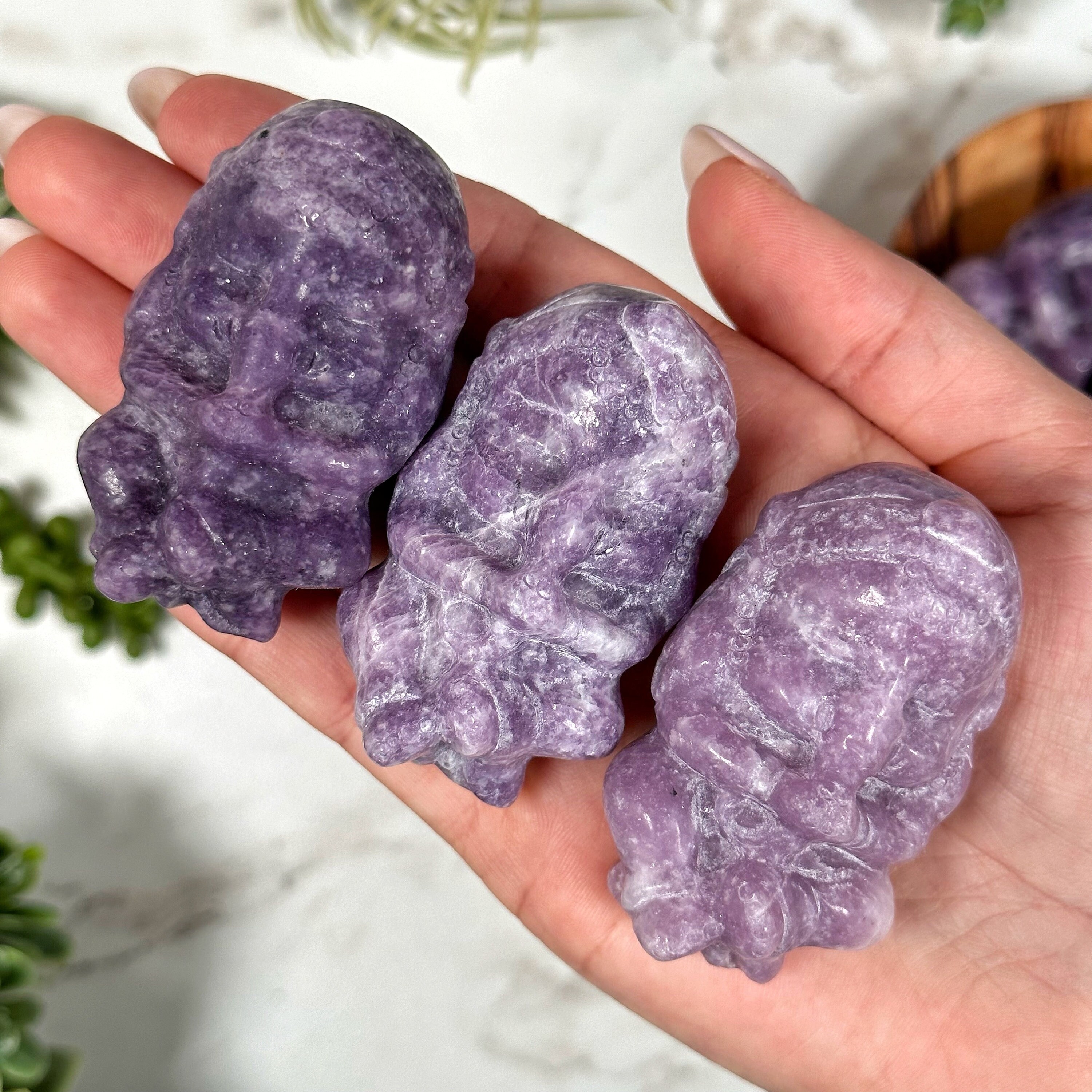 Lepidolite Ganesha | 73g | - No. 904 (polished Purple Crystal Carving, Crown Chakra, Balance)