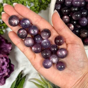 Lepidolite Mini Sphere | Xs-xl | - No. 518 (polished Purple Crystal Ball, Third-eye Chakra, Intuition)
