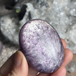 Gem Lepidolite Palm Stone, Gemmy, Flashy, Gem Lepidolite Palm Stone, Gemmy, Flashy,
