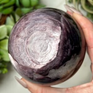 Gem Lepidolite Sphere | 725g | - #1 (polished Purple Crystal Ball, Third-eye Chakra, Intuition) Gem Lepidolite Sphere | 725g | - #1 (polished Purple Crystal Ball, Third-eye Chakra, Intuition)