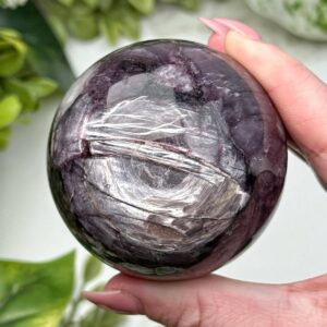 Gem Lepidolite Sphere | 342g | - #10 (polished Purple Crystal Ball, Third-eye Chakra, Intuition) Gem Lepidolite Sphere | 342g | - #10 (polished Purple Crystal Ball, Third-eye Chakra, Intuition)