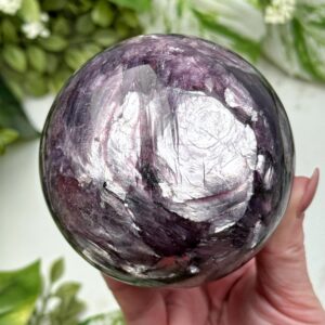 Gem Lepidolite Sphere | 793g | - #4 (polished Purple Crystal Ball, Third-eye Chakra, Intuition) Gem Lepidolite Sphere | 793g | - #4 (polished Purple Crystal Ball, Third-eye Chakra, Intuition)