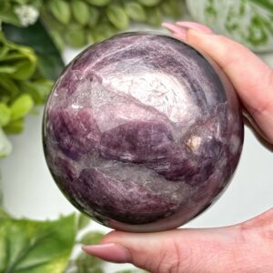 Gem Lepidolite Sphere | 490g | - #8 (polished Purple Crystal Ball, Third-eye Chakra, Intuition) Gem Lepidolite Sphere | 490g | - #8 (polished Purple Crystal Ball, Third-eye Chakra, Intuition)