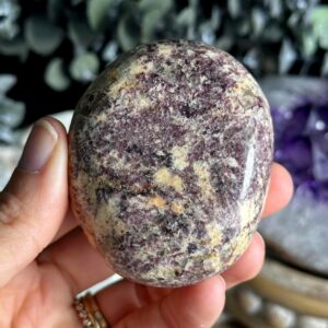 Madagascar Lepidolite Palm Stone, Calming Crystal (2.5", 60g) Madagascar Lepidolite Palm Stone, Calming Crystal (2.5", 60g)