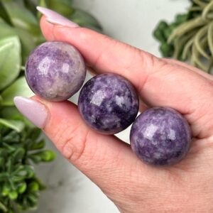 Lepidolite Mini Sphere | S, L | - No. 506 (polished Purple Crystal Ball, Third-eye Chakra, Intuition) Lepidolite Mini Sphere | S, L | - No. 506 (polished Purple Crystal Ball, Third-eye Chakra, Intuition)
