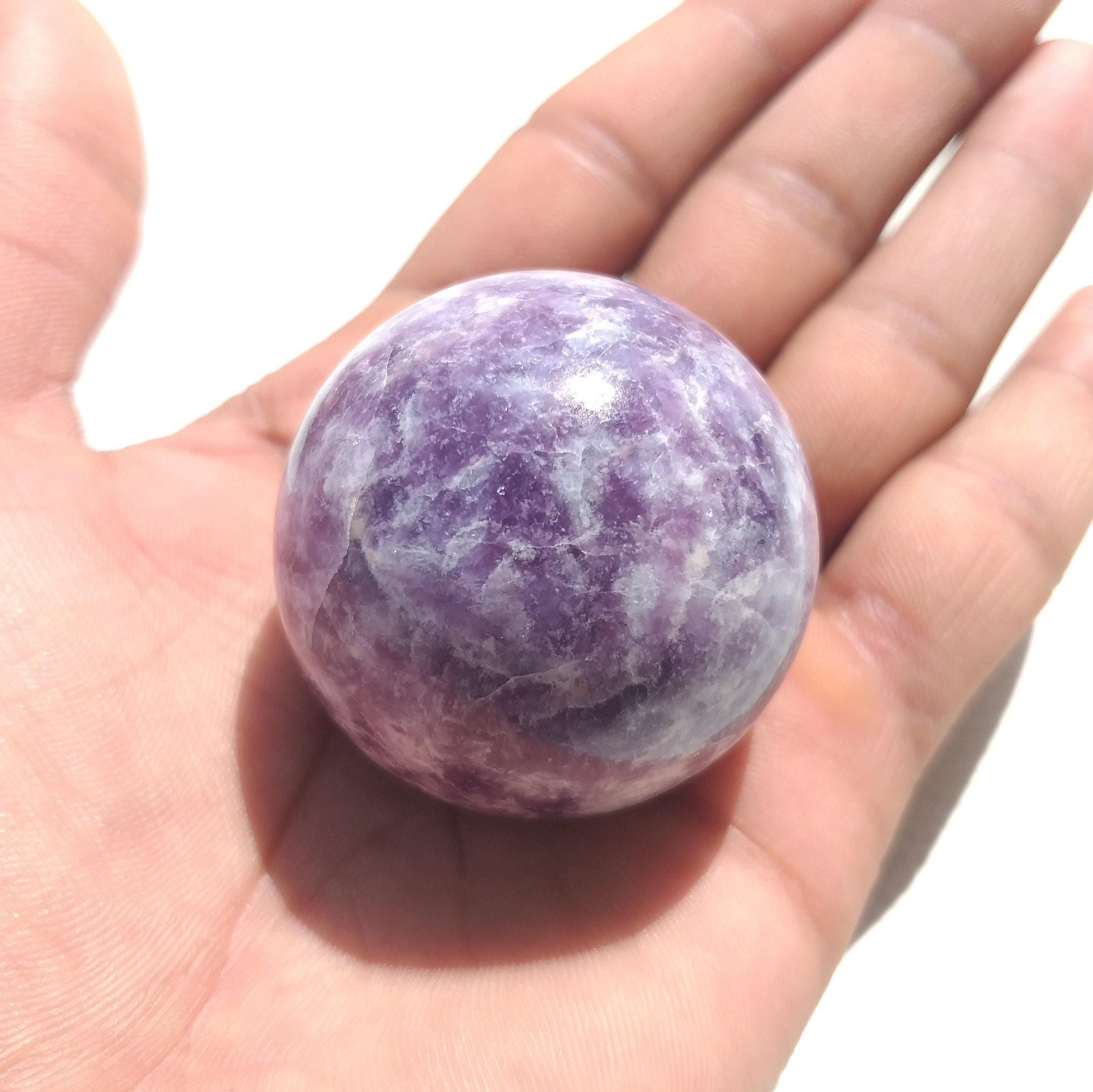 Polished Lepidolite Sphere: Healing Crystal Home Decor (45mm, 133.6 Gram)