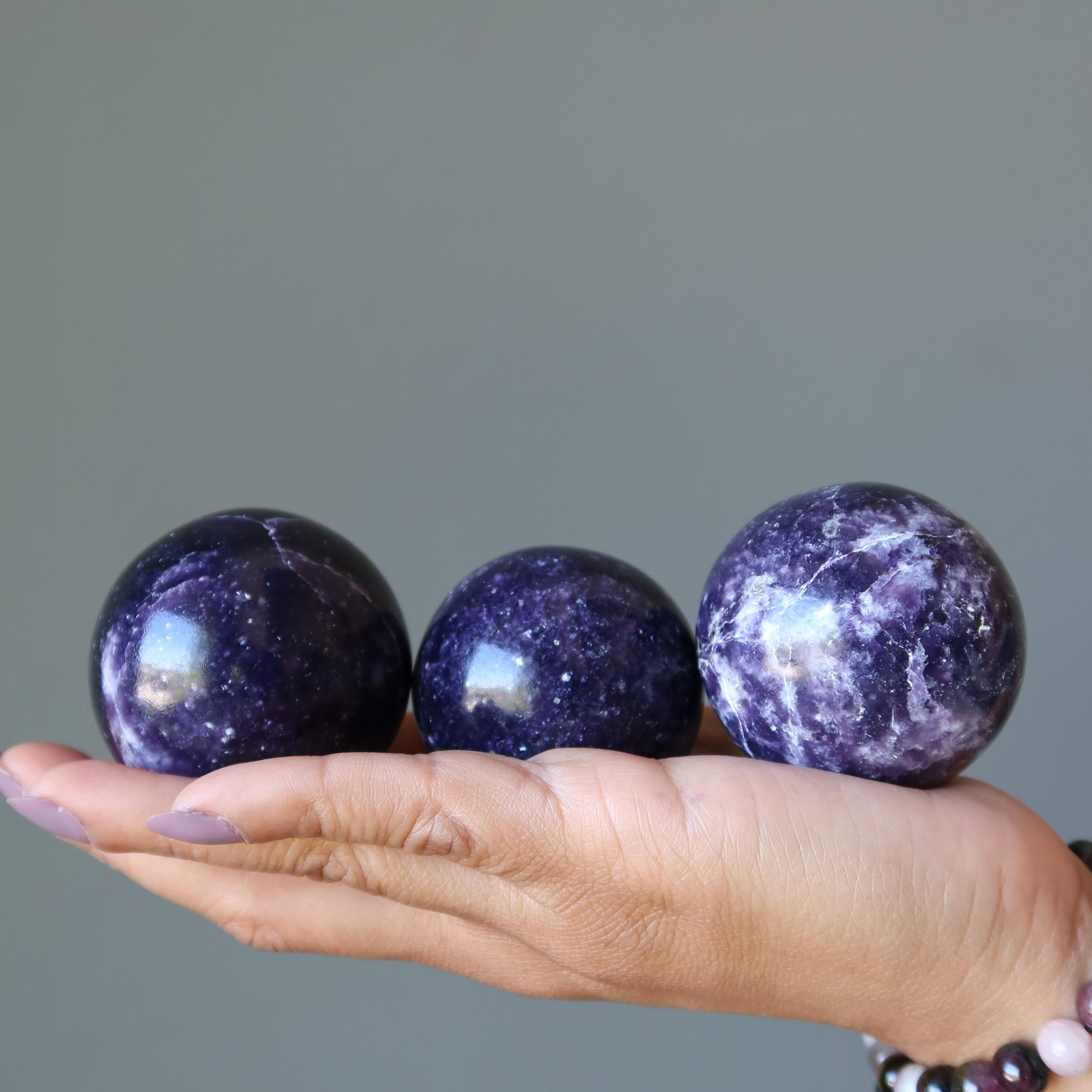 Lepidolite Sphere Divine Intensity Crystal Ball Dark Purple