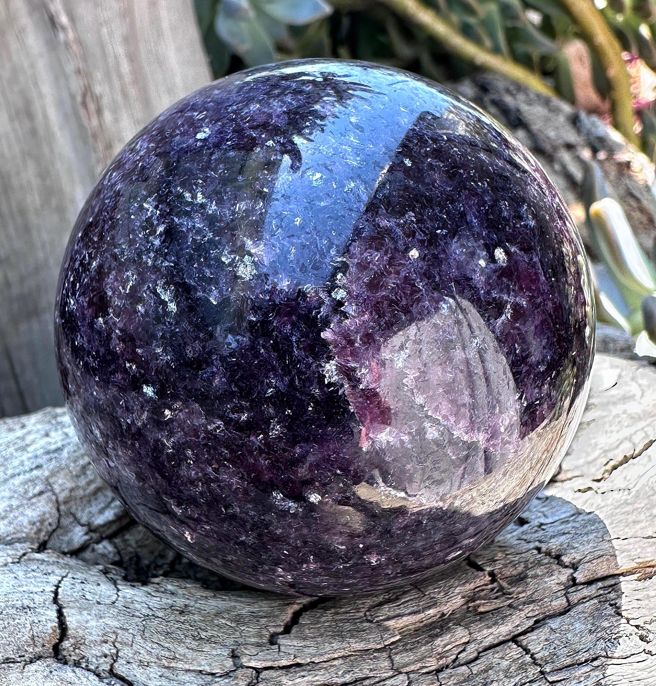 Lepidolite Sphere: Healing Crystal From Brazil