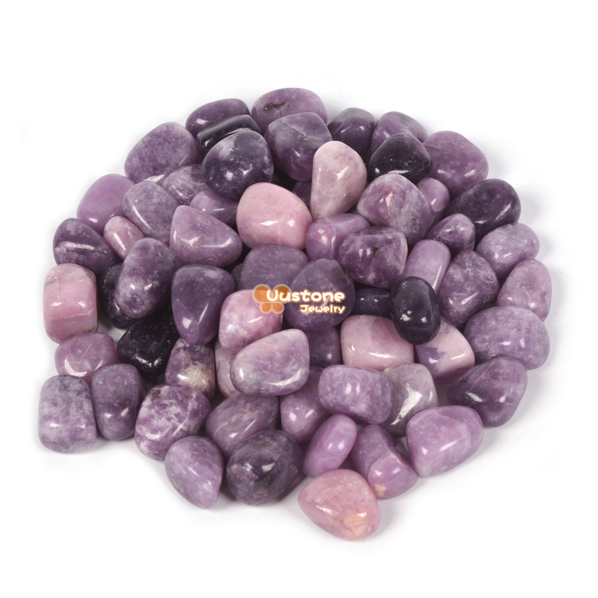 100 Grams Lepidolite Lithium Mica Tumbled Polished Natural Crystal Healing Pocket Stones Rock Collection