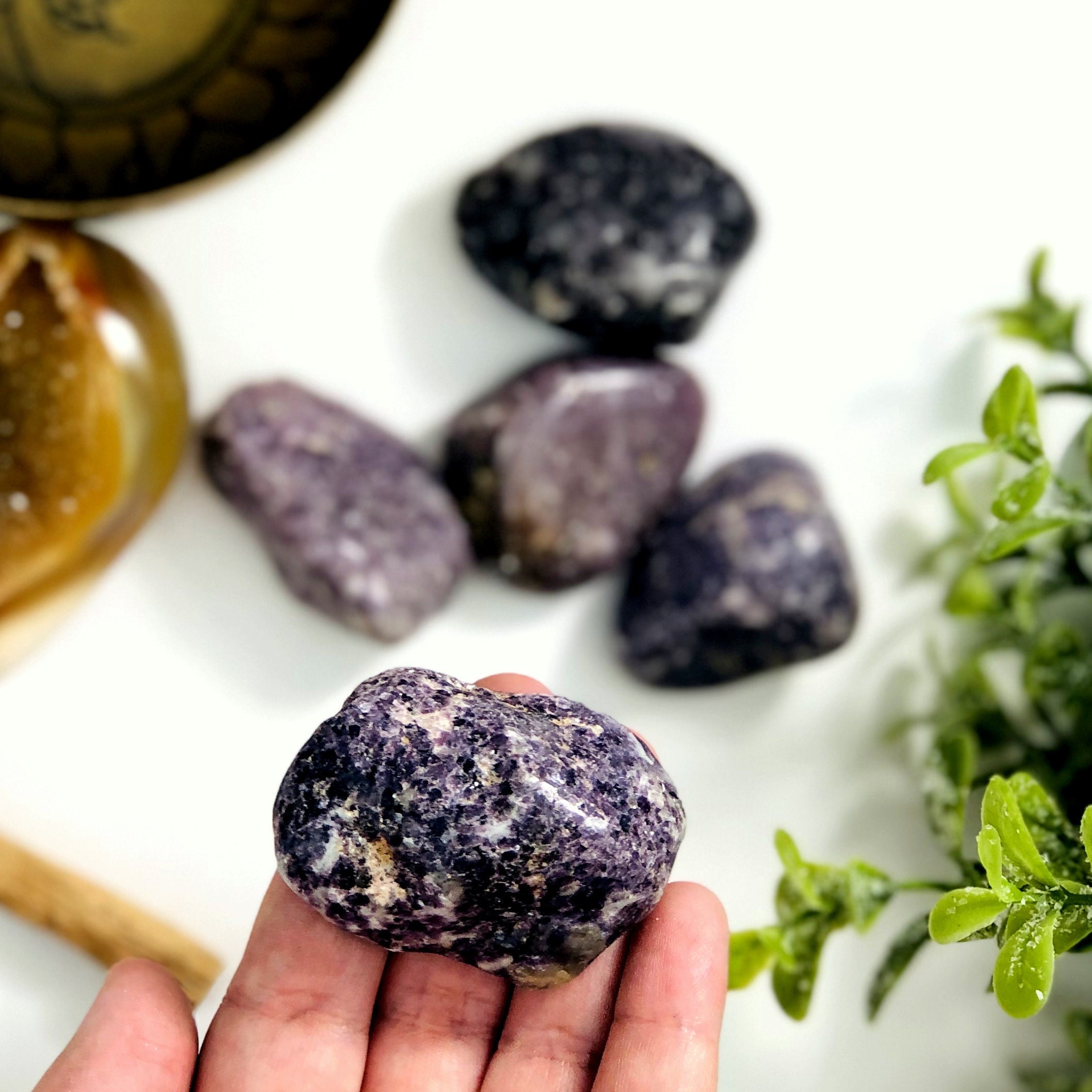 Lepidolite Crystal Tumbled Large Stones - A-quality - Gardening - Craft Supplies - Decor