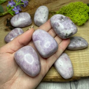 Lepidolite Lilac Tumbled Stone Large Pebble 40mm