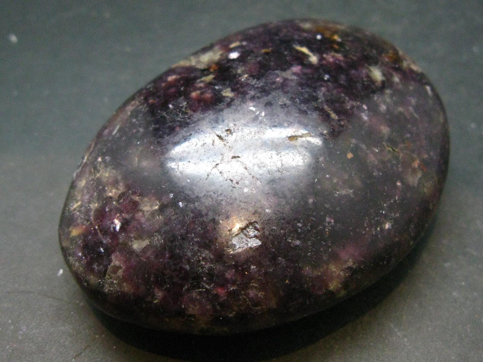 Nice Large Tumbled Lepidolite (lithium-rich Mica) Stone From Brazil - 2.7"
