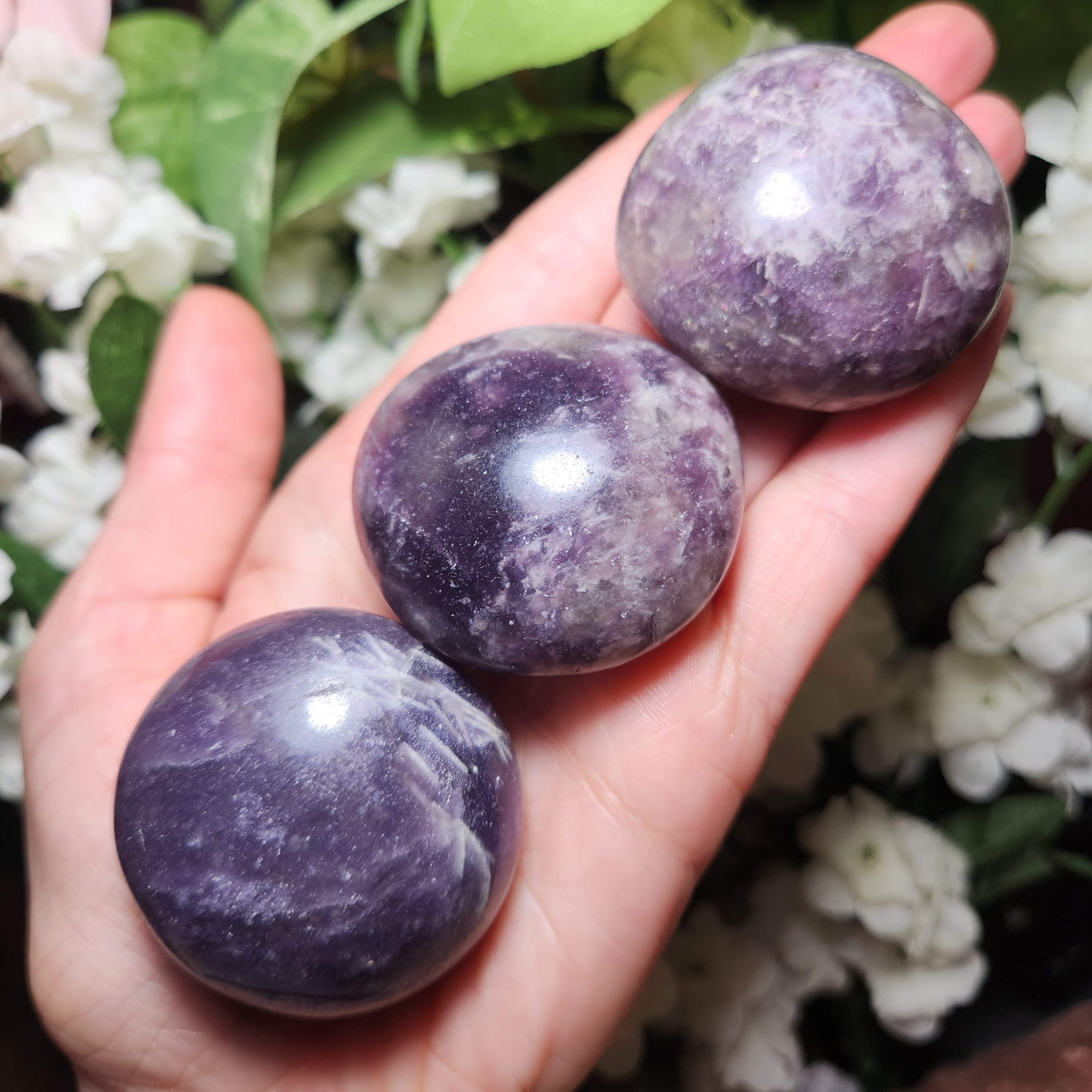 Lepidolite Stone - Lepidolite Crystal - Lepidolite Palm Stone - Lepidolite Tumbled - Natural Lepidolite - Polished Lepidolite - Lepidolite