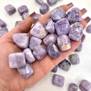Lepidolite Tumbled Stone, Light Lepidolite Tumble, Pocket Lepidolite Stone, Tumbled Lepidolite, T-37