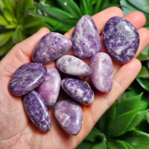 Tumbled Lepidolite Stone: Polished Purple Crystal, Calming Gemstone