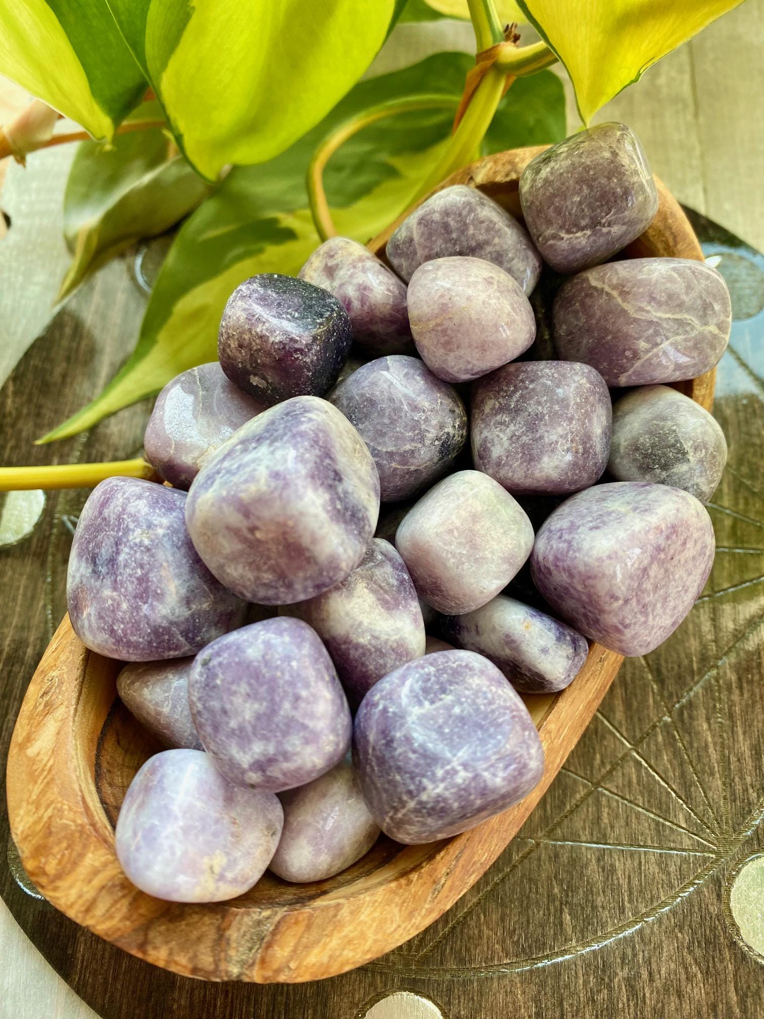 Lepidolite Tumbled Stone | Purple Crystal Gemstone Natural Crystal