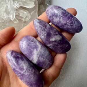 Purple Lepidolite Tumbled Stone, Polished Pocket Crystal
