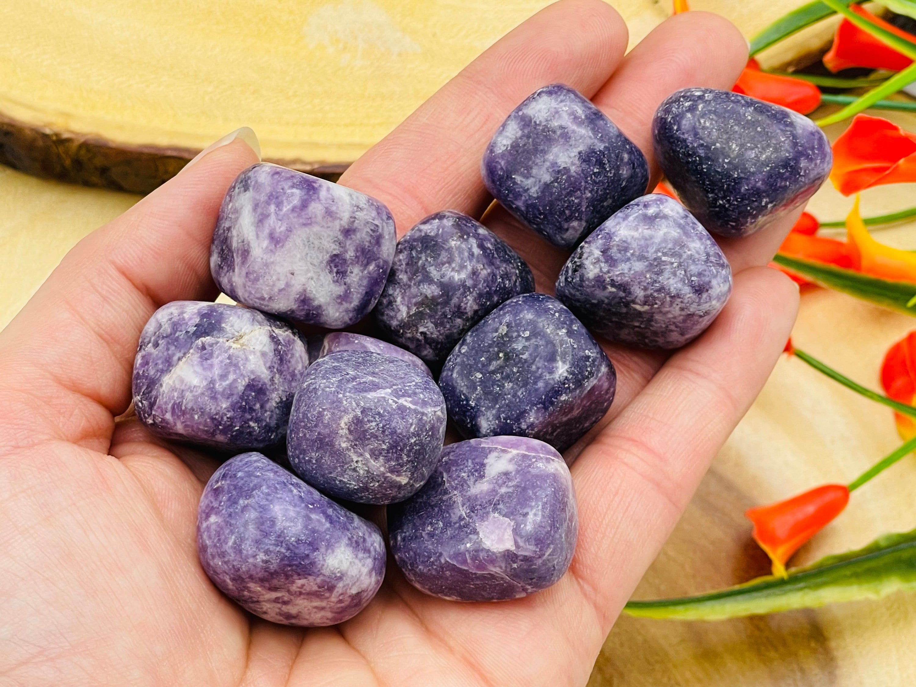 Lepidolite Tumbled Stones, Polished Tumbled Lepidolite Gemstones