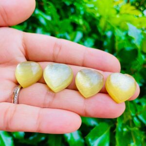 Yellow Lepidolite Heart: Gemmy Mica Crystal, Carved Tumbled Stone (xxs)