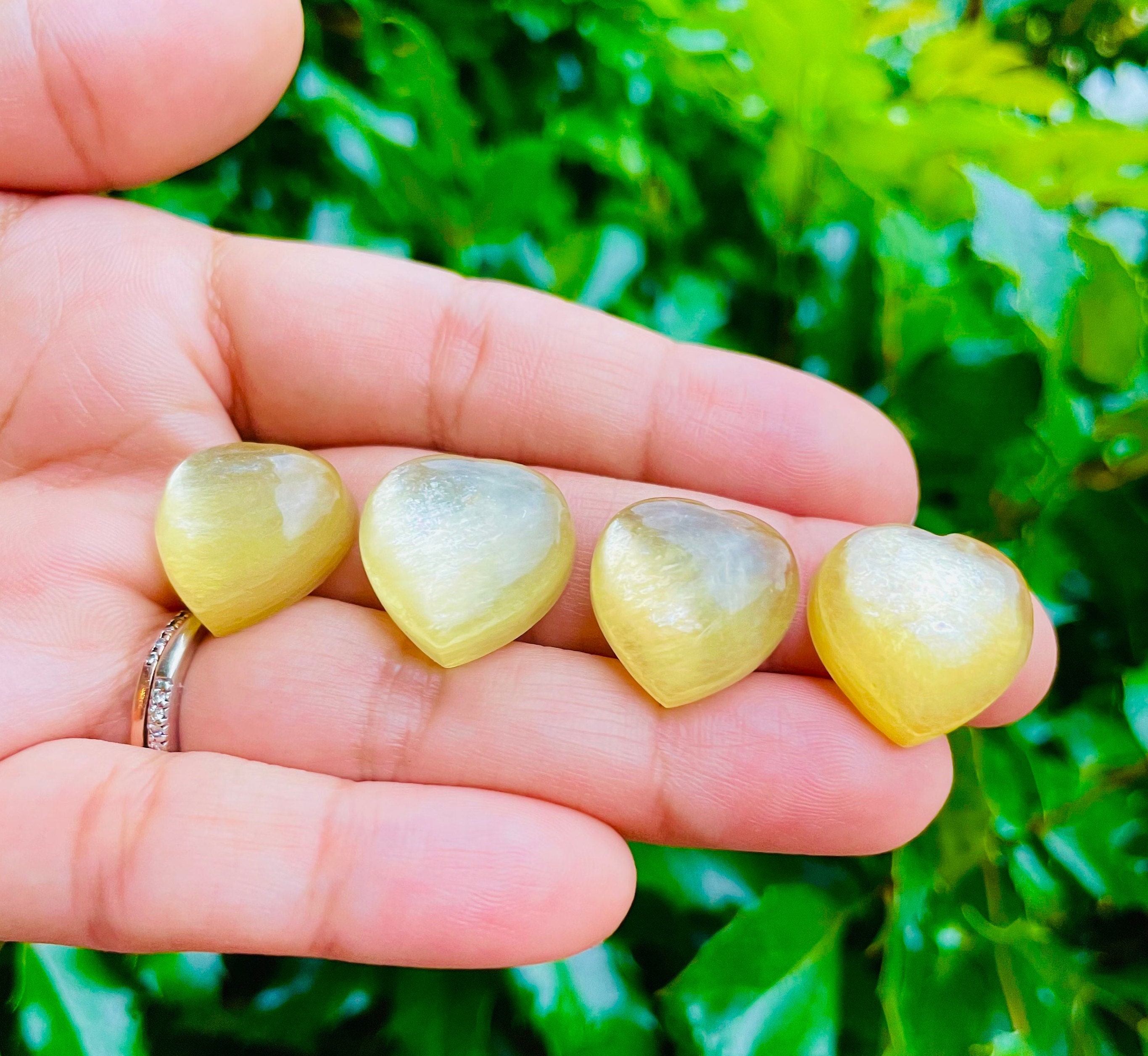 Yellow Lepidolite Heart: Gemmy Mica Crystal, Carved Tumbled Stone (xxs) Yellow Lepidolite Heart: Gemmy Mica Crystal, Carved Tumbled Stone (xxs)