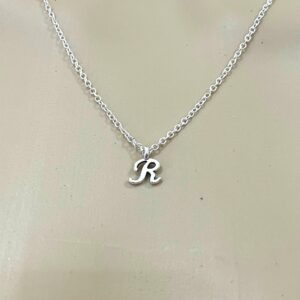 Letter Necklace, Open Letter On Fine Link Chain, Choose Length, Gold or Silver
