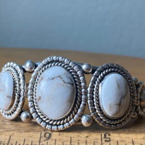 Navajo Wild Horse Magnesite & Sterling Silver Cuff Bracelet, Size Large Navajo Wild Horse Magnesite & Sterling Silver Cuff Bracelet, Size Large