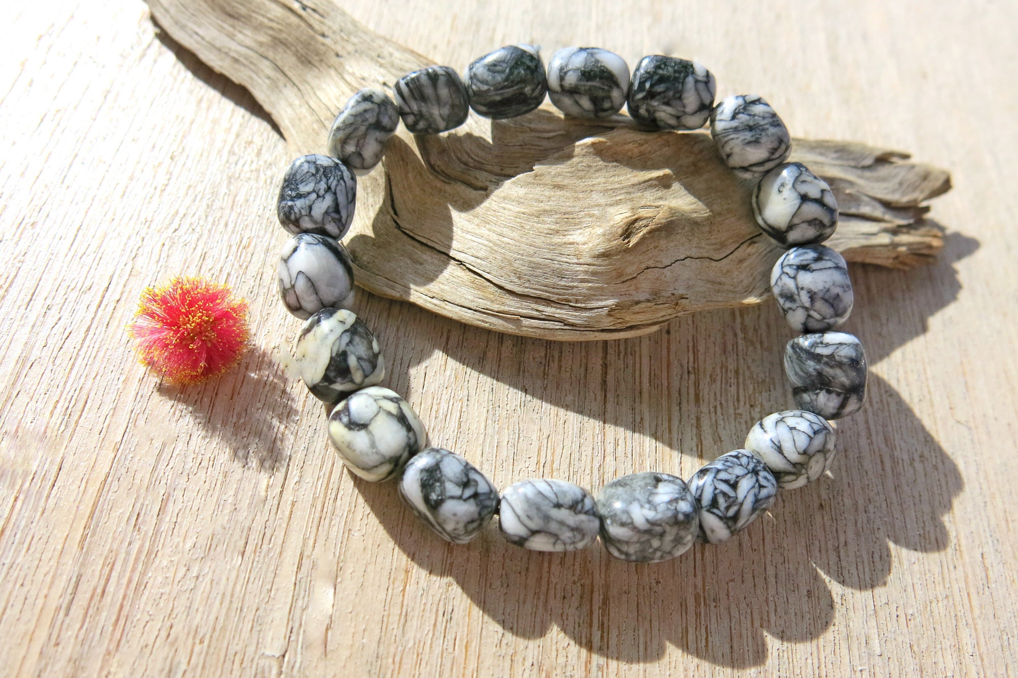 Pinolith Nugget Bracelet: Dolomite Graphite Magnesite Stone