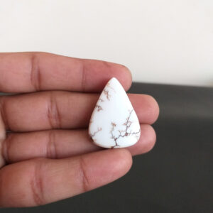 Pear Wild Horse Magnesite Cabochon: Handmade Polished Gemstone (33x23x6 MM, 38.2 Carat