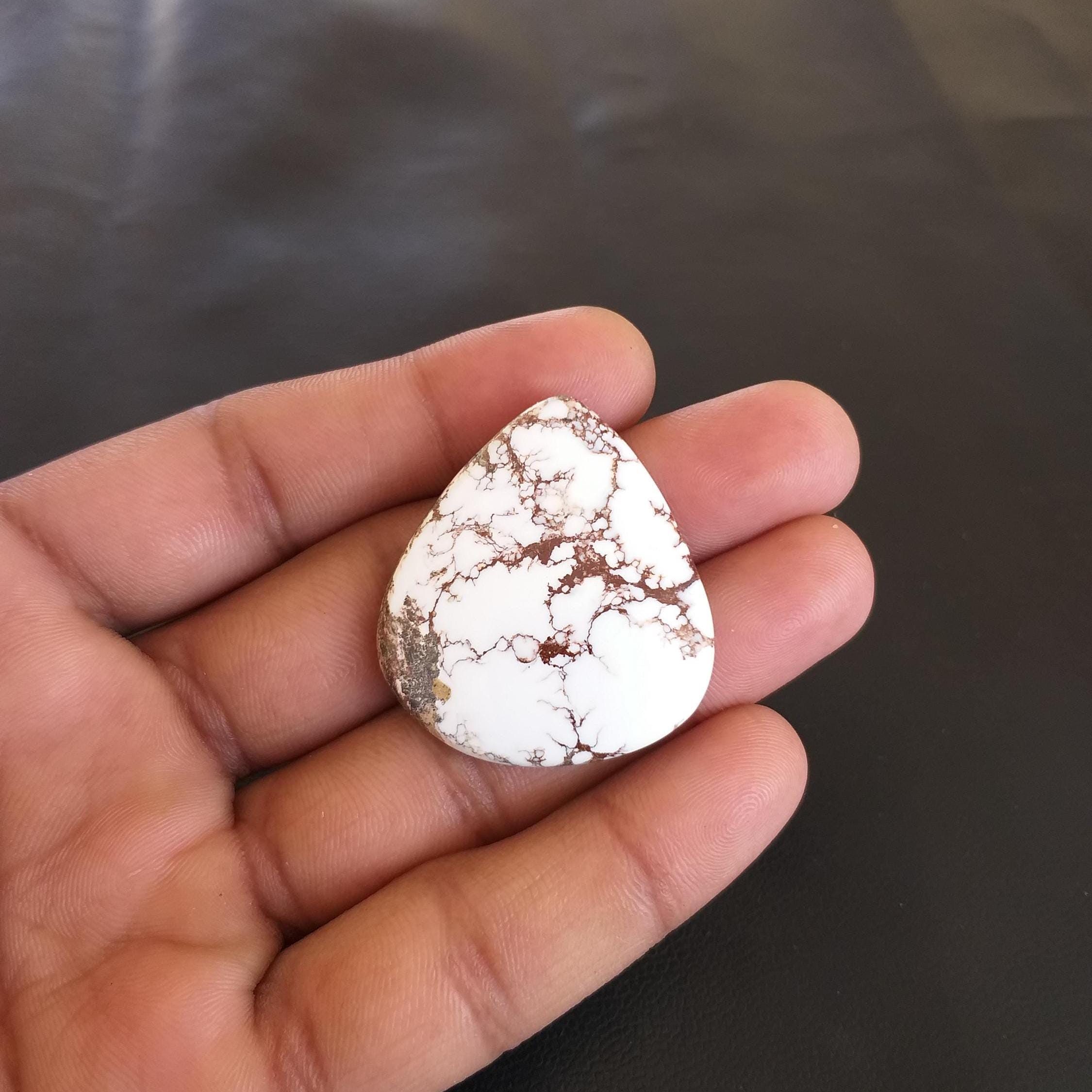 Wild Horse Magnesite Cabochon: Pear Shape Gemstone, 60 Carat (38x34x6 Mm Wild Horse Magnesite Cabochon: Pear Shape Gemstone, 60 Carat (38x34x6 Mm