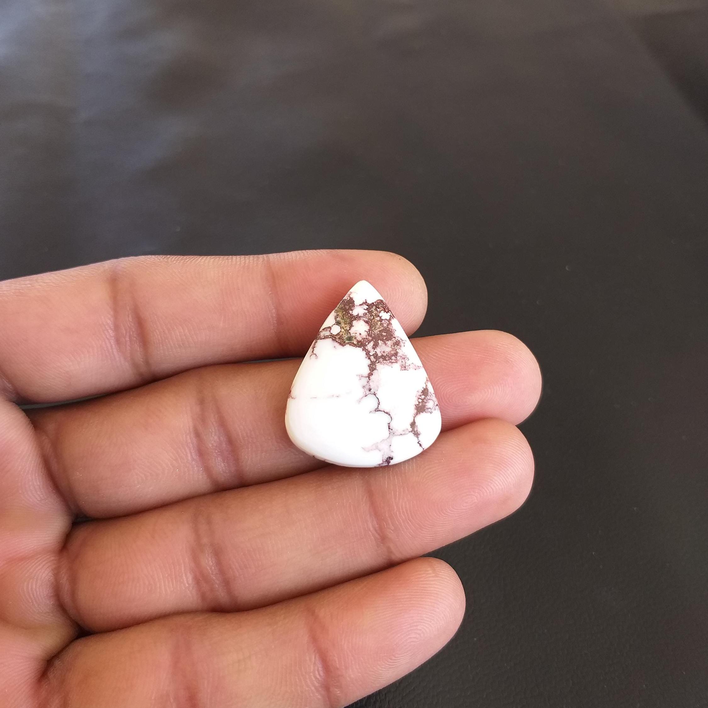Wild Horse Magnesite Cabochon: Pear Shape Gemstone, 27.5 Carat (29x23x5 Mm) Wild Horse Magnesite Cabochon: Pear Shape Gemstone, 27.5 Carat (29x23x5 Mm)